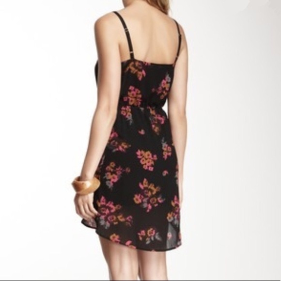 Volcom Black Flower Print Fit & Flare Mini Dress S - Picture 2 of 10
